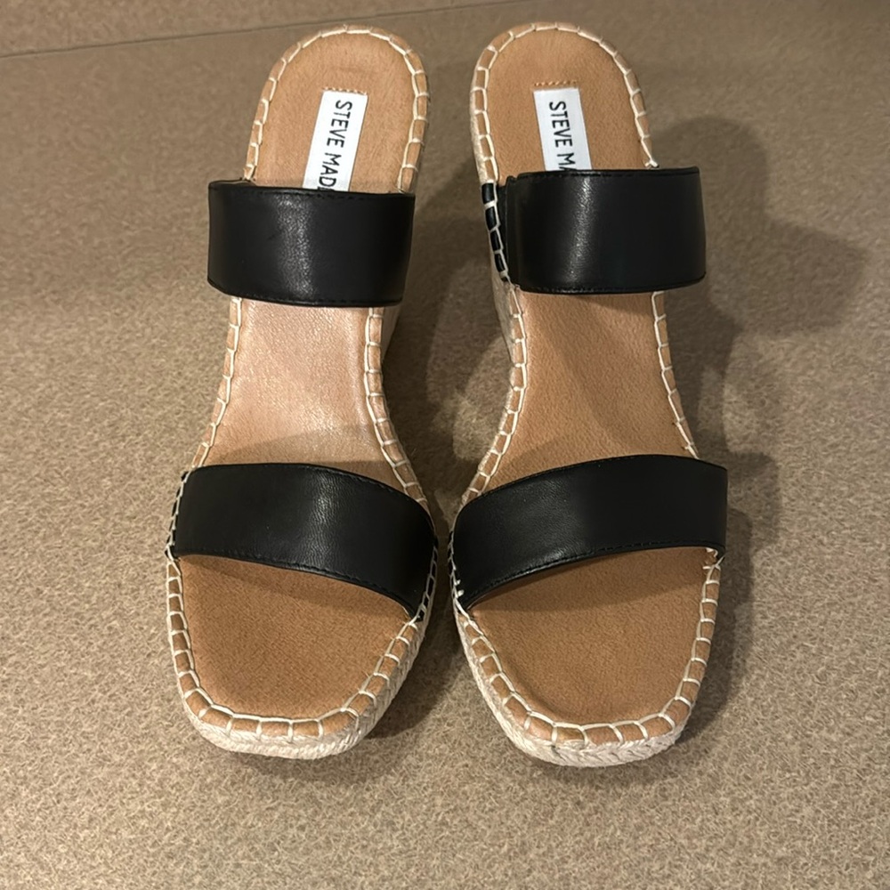 Black Steve Madden Icey Wedge Sandals